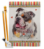 Merle Bulldog Happiness - Pets Nature Vertical Impressions Decorative Flags HG110245 Made In USA