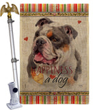 Merle Bulldog Happiness - Pets Nature Vertical Impressions Decorative Flags HG110245 Made In USA