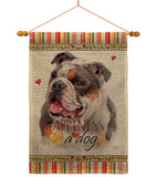 Merle Bulldog Happiness - Pets Nature Vertical Impressions Decorative Flags HG110245 Made In USA