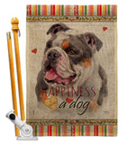 Merle Bulldog Happiness - Pets Nature Vertical Impressions Decorative Flags HG110245 Made In USA