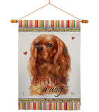 Ruby Cavalier King Spaniel Happiness - Pets Nature Vertical Impressions Decorative Flags HG110246 Made In USA