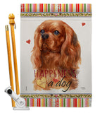 Ruby Cavalier King Spaniel Happiness - Pets Nature Vertical Impressions Decorative Flags HG110246 Made In USA