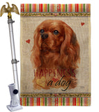 Ruby Cavalier King Spaniel Happiness - Pets Nature Vertical Impressions Decorative Flags HG110246 Made In USA