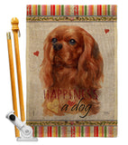 Ruby Cavalier King Spaniel Happiness - Pets Nature Vertical Impressions Decorative Flags HG110246 Made In USA