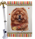 Red Chow Chow Happiness - Pets Nature Vertical Impressions Decorative Flags HG110249 Made In USA