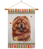 Red Chow Chow Happiness - Pets Nature Vertical Impressions Decorative Flags HG110249 Made In USA
