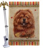 Red Chow Chow Happiness - Pets Nature Vertical Impressions Decorative Flags HG110249 Made In USA