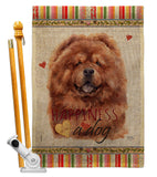 Red Chow Chow Happiness - Pets Nature Vertical Impressions Decorative Flags HG110249 Made In USA