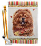 Red Chow Chow Happiness - Pets Nature Vertical Impressions Decorative Flags HG110249 Made In USA