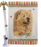 Cream Chow Chow Happiness - Pets Nature Vertical Impressions Decorative Flags HG110250 Made In USA