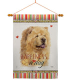 Cream Chow Chow Happiness - Pets Nature Vertical Impressions Decorative Flags HG110250 Made In USA