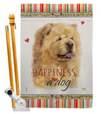Cream Chow Chow Happiness - Pets Nature Vertical Impressions Decorative Flags HG110250 Made In USA