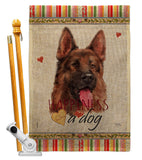 Red German Shepherd Happiness - Pets Nature Vertical Impressions Decorative Flags HG110253 Made In USA
