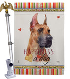 Fawn Great Dane Happiness - Pets Nature Vertical Impressions Decorative Flags HG110259 Made In USA