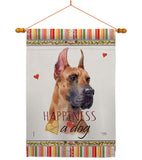 Fawn Great Dane Happiness - Pets Nature Vertical Impressions Decorative Flags HG110259 Made In USA