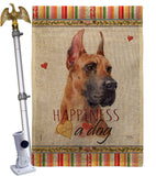 Fawn Great Dane Happiness - Pets Nature Vertical Impressions Decorative Flags HG110259 Made In USA