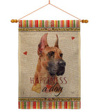 Fawn Great Dane Happiness - Pets Nature Vertical Impressions Decorative Flags HG110259 Made In USA