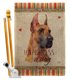 Fawn Great Dane Happiness - Pets Nature Vertical Impressions Decorative Flags HG110259 Made In USA