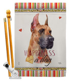 Fawn Great Dane Happiness - Pets Nature Vertical Impressions Decorative Flags HG110259 Made In USA