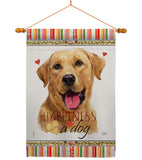 Yellow Labrador Retriever Happiness - Pets Nature Vertical Impressions Decorative Flags HG110260 Made In USA