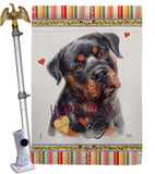Mahogany Rottweiler Happiness - Pets Nature Vertical Impressions Decorative Flags HG110267 Made In USA