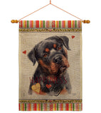 Mahogany Rottweiler Happiness - Pets Nature Vertical Impressions Decorative Flags HG110267 Made In USA