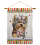 Yorkshire Happiness - Pets Nature Vertical Impressions Decorative Flags HG110271 Made In USA