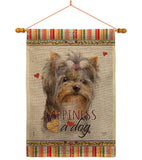 Yorkshire Happiness - Pets Nature Vertical Impressions Decorative Flags HG110271 Made In USA