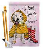 Love Sping Shower - Pets Nature Vertical Impressions Decorative Flags HG137151 Made In USA