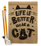 Better With a Cat - Pets Nature Vertical Impressions Decorative Flags HG137230 Made In USA