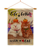 Better With Cats - Pets Nature Vertical Impressions Decorative Flags HG137552 Made In USA