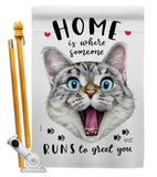 Runs To Greet - Pets Nature Vertical Impressions Decorative Flags HG137559 Made In USA