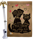 Friends are like Stars - Pets Nature Vertical Impressions Decorative Flags HG191085 Made In USA