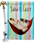 Take it Easy - Pets Nature Vertical Impressions Decorative Flags HG192605 Made In USA