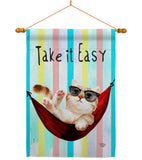 Take it Easy - Pets Nature Vertical Impressions Decorative Flags HG192605 Made In USA