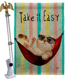 Take it Easy - Pets Nature Vertical Impressions Decorative Flags HG192605 Made In USA