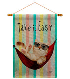 Take it Easy - Pets Nature Vertical Impressions Decorative Flags HG192605 Made In USA