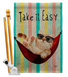 Take it Easy - Pets Nature Vertical Impressions Decorative Flags HG192605 Made In USA