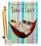 Take it Easy - Pets Nature Vertical Impressions Decorative Flags HG192605 Made In USA