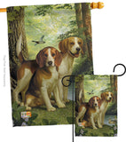 Beagles And Duck - Pets Nature Vertical Impressions Decorative Flags HG110068 Made In USA