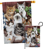 Cuddly Kittens - Pets Nature Vertical Impressions Decorative Flags HG110069 Made In USA