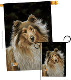 Collie - Pets Nature Vertical Impressions Decorative Flags HG110075 Made In USA