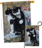 Tuxedo Cat - Pets Nature Vertical Impressions Decorative Flags HG110079 Made In USA