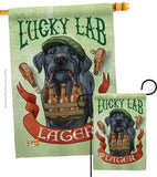 Lucky Lab Lager - Pets Nature Vertical Impressions Decorative Flags HG110102 Made In USA