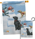 Snow Pals - Pets Nature Vertical Impressions Decorative Flags HG110113 Made In USA