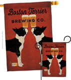 Boston Terrier Brewing - Pets Nature Vertical Impressions Decorative Flags HG110117 Made In USA