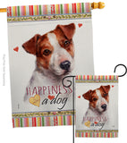 Jack Russell Terrier Happiness - Pets Nature Vertical Impressions Decorative Flags HG110136 Made In USA