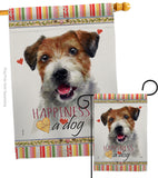 Parson Russell Terrier Happiness - Pets Nature Vertical Impressions Decorative Flags HG110137 Made In USA