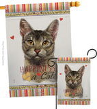 Abyssiniar Happiness - Pets Nature Vertical Impressions Decorative Flags HG110140 Made In USA