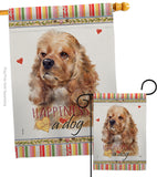 Cocker Spaniel Happiness - Pets Nature Vertical Impressions Decorative Flags HG110143 Made In USA